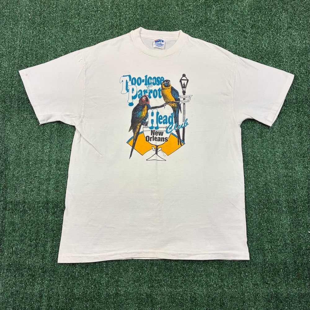 Vintage 90s Too-Loose Parrot Head Club New Orleans Graphic T-shirt